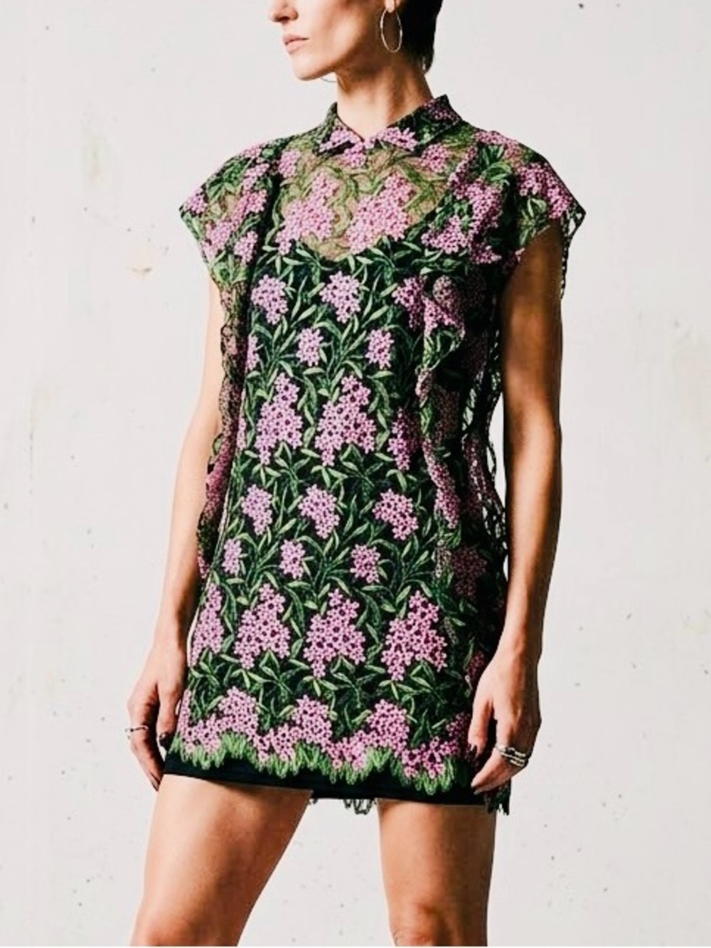 Junya Watanabe Comme des Garcons Floral Lace Dress Whimsigoth Fairy Runway M